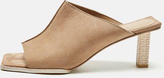 Jacquemus Beige Suede Open Toe Mules