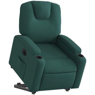 vidaXL Vidaxl - Sill&oacute;n El&eacute;ctrico Reclinable Elevable De Tela Verde Oscuro