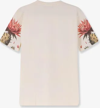 Barrow Mens Cotton T-Shirt With Logo Print White T-Shirts And Polos
