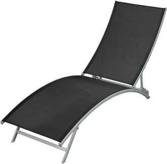 vidaXL Tumbona de acero y textilene negra vidaXL