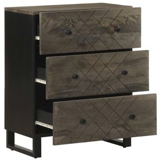 Berkfield Home Sideboard Black 60x33x75 cm Solid Wood Mango | Size: 60 x 33 x 75 cm