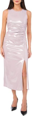 1.State Shimmer Ruched Sleeveless Dress in Platinum at Nordstrom, Size X-Large