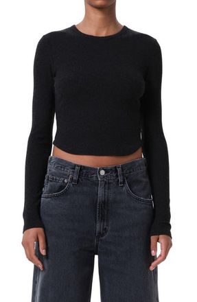 A Gold E Neema Ribbed Long Sleeve T-Shirt in Katniss Black Heather at Nordstrom, Size Large