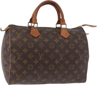 Louis Vuitton Speedy Handbag Monogram Canvas Brown Canvas Handbag (Pre-Owned)