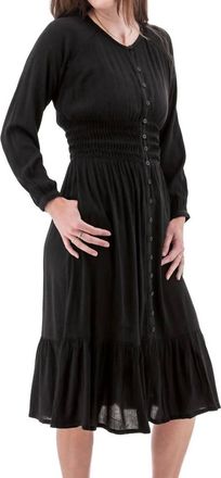 Aventura Autumn Midi Dress In Solid Black