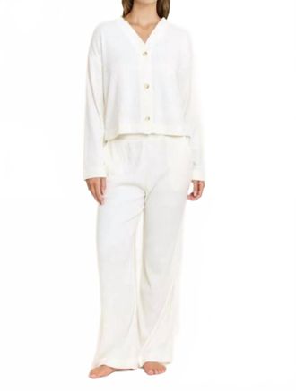 Honeydew Intimates Cozy Up Cardigan Set In Marshmallow