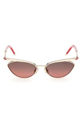 Christian Louboutin 56mm Geometric Sunglasses in Gold /Red /Zeiss Smoke Red at Nordstrom