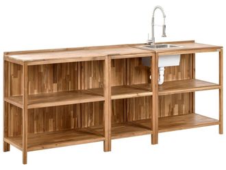 Beliani Cocina de jard&iacute;n de madera marr&oacute;n