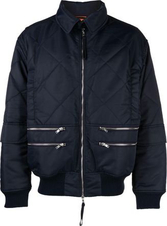 Helmut Lang diamond-quilted jacket - men - Polyester/Cotton - S - Blue