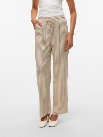 Vero Moda Schlupfhose VERO MODA VMJESMILO HW WIDE PANTS WVN NOOS, Damen, Gr. XS (34), N-Gr, silber (silber lining stripes:a. obsidian), Web, Obermaterial: 55% V