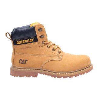 CAT Silva leren werklaarzen met veters voor heren (Honing)