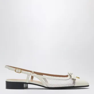 Valentino Garavani Valet Du Roi slingback ballerina ivory