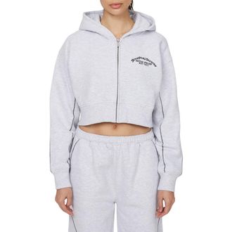 Good For Nothing Coverlock Vintage Crop Zip Hoodie in Grey Marl at Nordstrom, Size X-Large Uk