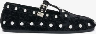 Ganni Mary Jenny Moccasins in Black Velvet - Size 36