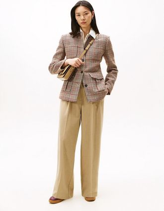 Tommy Hilfiger Womens Stretch-Waist Wide Leg Pant - Beige - XXS