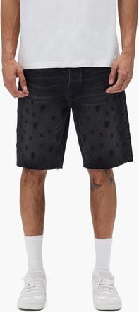 Purple Beaded Monogram Denim Shorts in Black at Nordstrom, Size 29