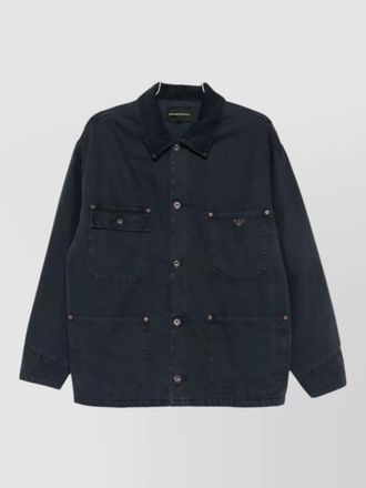 Emporio Armani cotton single-breasted coat