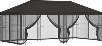 vidaXL Gazebo Con Paredes Laterales 6 X 3 M Gris Antracita Vidaxl