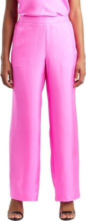 Natori Silk Twill Straight Leg Pant