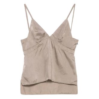 Federico Cina Tops, Dames, Grijs, M, Sleeveless Tops