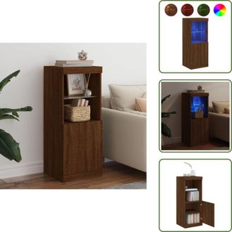 vidaXL Credenza in legno multistrato - vidaXL Credenza con Luci LED Rovere Marrone 41x37x100 cm - Credenza con luci regolabili