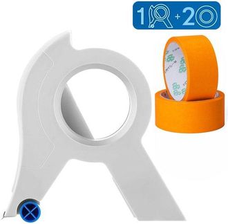 OEM Dispensador De Cinta De 3 Piezas, Aplicador De Cinta De Pintor Port&aacute;til, Incluye Dos Rollos De Cinta, 15 X 10,4 Cm, Naranja