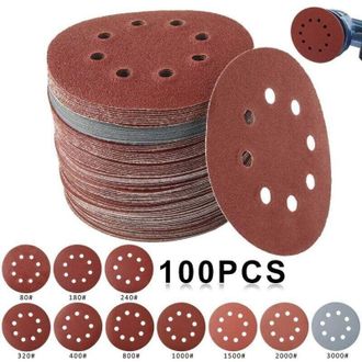 OEM Juego De 100 Discos De Lijado, Discos Abrasivos De Grano 80/180/240/320/400/800/1000/1500/2000/3000, Tama&ntilde;o 125 Mm, Ideal Para Pulir/eliminar &Oacute;xido, P