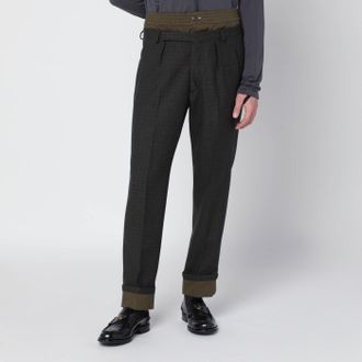 Prada Forest-green trousers with double waistband