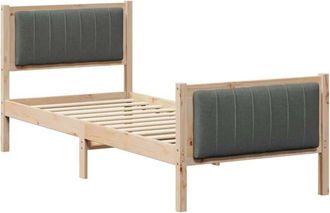 vidaXL Estructura De Cama Con Cabecera Negro Y Gris Oscuro 75 X 190 Cm Vidaxl