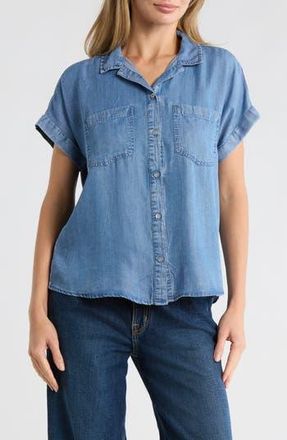 Beach Lunch Lounge Issey Chambray Camp Shirt in Medium Wash at Nordstrom Rack, Size X-Small