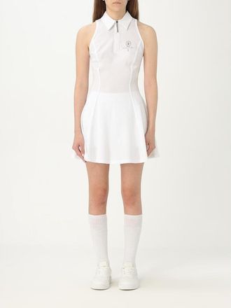 Brunello Cucinelli Optical White Zip Collar Dress, Size X-Large