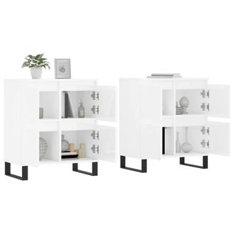 Berkfield Home Sideboards 2 pcs High Gloss White Engineered Wood