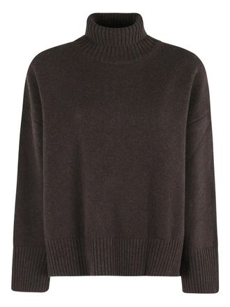 SOEUR roll-neck ribbed sweater - women - Merino - 32 - Brown