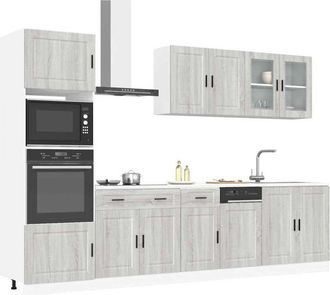 vidaXL Vidaxl - Mueble Cocina Kalmar Sonoma Gris 7 Pzas Madera Contrachapada