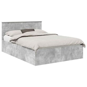 vidaXL Estructura De Cama Con Cabecera Gris Concreto 150 X 200 Cm Vidaxl