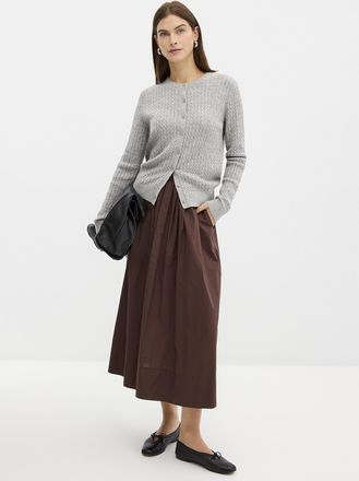 Contemporaine Womens Wool and cashmere cable-knit Cardigan Sweater