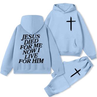 Generic Tracksuit Womens Full Set Jesus Is The Way Truth Life Hoodie Two Piece Outfit Long Sleeve Oversized Sweatshirts Jogging Pants Lounge Outfits Casual Co