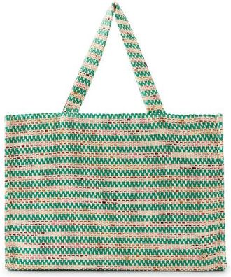 Helen Kaminski Anika Stripe Boucl&eacute; Tote in Jade Multi at Nordstrom