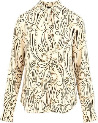 Aspesi Damesblouse Model 5422 - Dames - Overhemden - Beige - S - Katoen - Overhemden
