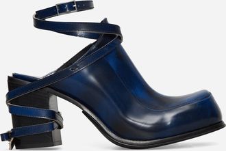 Simona Vanth Tango Brush-Off Leather Heels Navy