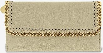 Stella McCartney L&auml;ngliche Geldb&ouml;rse aus Wildlederimitat Falabella Shaggy Deer