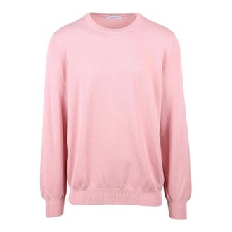 Gran Sasso Round-neck Knitwear, male, Pink, Size: 3XL Maglioncino Girocollo