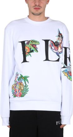 Philipp Plein White Crew Neck Sweatshirt