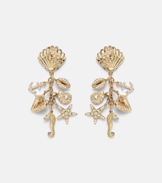 Sydney Evan Multi Sea Life Clam Shell 14kt gold (585/1000) drop earrings with diamonds