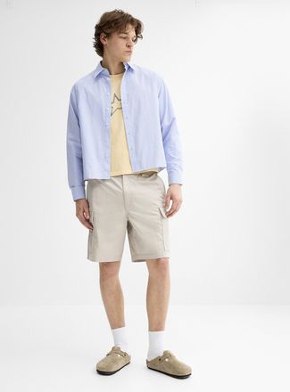 Djab Mens Stretch twill cargo Bermuda Shorts Relaxed fit