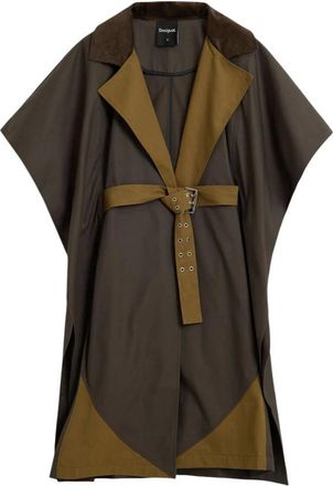 Desigual Poncho Trenchy Wax - - Jackets - Donna - Marrone - ONE SIZE