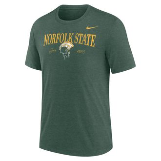 Nike Mens College (Norfolk State University) Tri-Blend Short-Sleeve T-Shirt in Green | M21372NSUN25-FIR