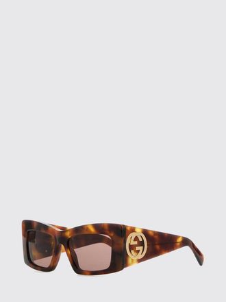 Gucci Occhiali da sole cat-eye in acetato tartarugato con logo GG metallico