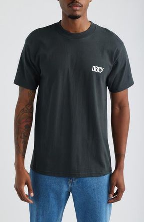 Obey Peace Now Butterflies Graphic T-Shirt in Vintage Black at Nordstrom, Size Xx-Large