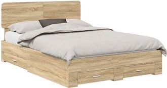 vidaXL Estructura De Cama Con Cabecera Roble Sonoma 150 X 200 Cm Vidaxl